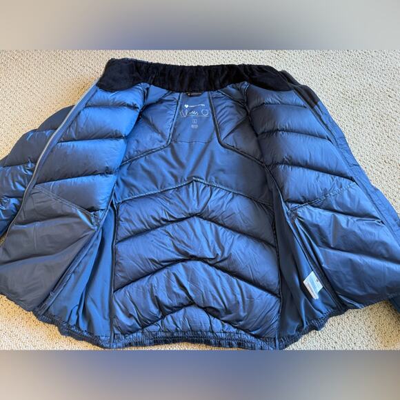 Obermeyer Women’s Ion Stretch Blue Puffer Jacket Size Large Down Goose Insulated - Picture 5 of 11